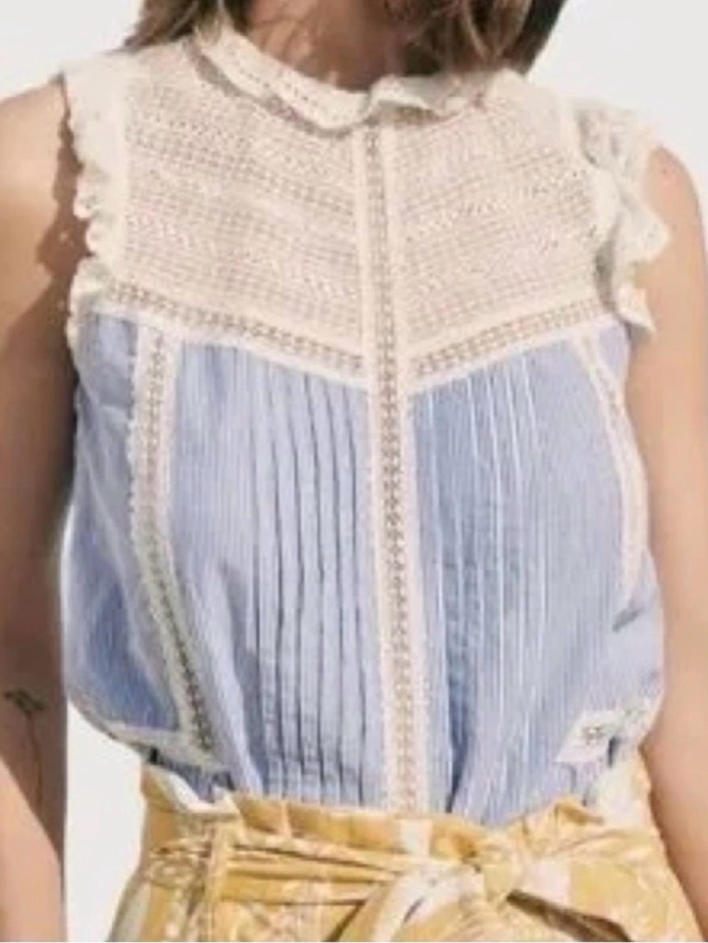 Sézane Sleeveless Blue Striped Top EU38